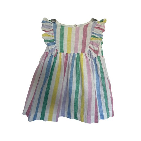 Gap Baby Linen Multicolor Striped Dress, 18-24M - Picture 1 of 6